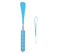 Avejjbaey Strumento di supporto per scarpe in metallo estensibile lunghezza regolabile 28-70 cm lungo calzascarpe sollevatore per anziani gravidanza corno telescopico lunghezza regolabile, Blu, Taglia