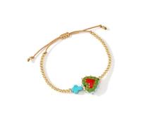 Avejjbaey Unico cordoncino regolabile multicolore e a forma di cuore, leggero, da donna, in lega di vetro, unisex, spirituale, Taglia unica, come descritto