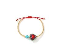 Avejjbaey Unico cordoncino regolabile multicolore e a forma di cuore, leggero, da donna, in lega di vetro, unisex, spirituale, Taglia unica, come descritto