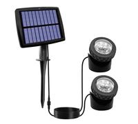 AVEKI Luce solare per laghetto, impermeabile, 12 LED, lampada subacquea, angolo di 90°, regolabile e spegnimento automatico, luce di sicurezza solare per giardino, prato, piscina, acquario, set di 2