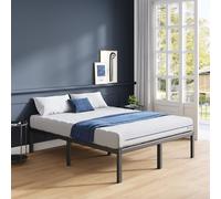 Avenco Struttura Letto Una Piazza e Mezza 120x190cm Rete Letto Base del Materasso, Supporto a Doghe in Acciaio con Gambe Alti Centrali Stabili, Montaggio Facile, Nero