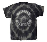 Avenged Sevenfold T Shirt Deathbat Crest Ufficiale Unisex Dip Dye Charcoal Size M