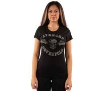 Avenged Sevenfold T Shirt Deathbat Diamante Logo Ufficiale da Donna Skinny Fit Size M