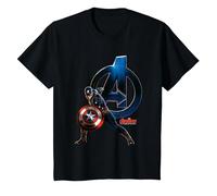 Avengers Age of Ultron Captain America Maglietta, Bambini, Nero, 2 Anni