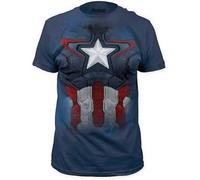 Avengers Age Of Ultron Captain America Suit Navy Marvel Comics Maglietta S-2Xl