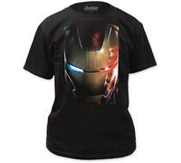 Avengers Age Of Ultron Iron Man Close Up Nero Marvel Comics Maglietta S-2Xl