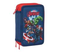 AVENGERS - Astuccio scolastico con 37 utili inclusi, astuccio per bambini, ideale per bambini dai 5 ai 14 anni, comodo e versatile, qualità e resistenza, 12,5 x 5,5 x 19,5 cm