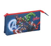 AVENGERS - Astuccio triplo, astuccio per bambini, ideale per bambini in età scolastica, comodo e versatile, qualità e resistenza, 22 x 3 x 12 cm