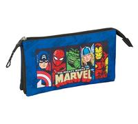 AVENGERS - Astuccio triplo, astuccio per bambini, ideale per bambini in età scolastica, comodo e versatile, qualità e resistenza, 22 x 3 x 12 cm