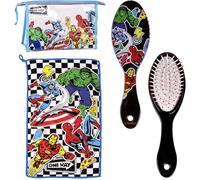 Avengers Beauty case con pettine, asciugamano e borsa per Avengers, beauty case da viaggio o scuola, colorato, trasparente, con chiusura lampo, Multicolore, Trousse trasparente con cerniera