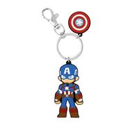 Avengers GH00332RL.PH - Portachiavi in silicone con ciondolo a forma di Capitan America, colore: rosso e blu, Blu, Taglia unica, Cartoni