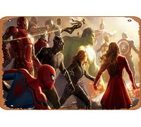 Avengers Infinity War D23 Opere d'arte 8k, film HD, sfondi 4k, immagini, sfondi, foto e immagini Poster, Metallo Tin Sign, Vintage Style Wall Ornament Coffee & Bar Decor, Dimensioni 8 "X 12"