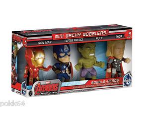 Avengers L'Era Di Ultron Pacco 4 Statuette Bobble Head Ferro Man Capitano Hulk