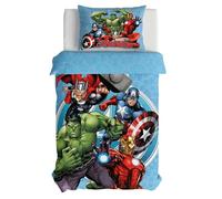 Avengers Marvel Biancheria da letto per bambini | Copripiumino 140x200 cm & federa 50x70 cm | 100% cotone, morbido e traspirante | Design ufficiale Avengers