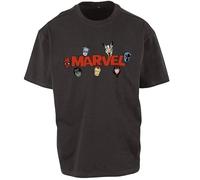 AVENGERS Marvel Comics Logo with Heroes Uomo T-Shirt Nero XXL 100% Cotone Regular