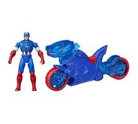 Hasbro Marvel Avengers, Epic World of Action, Shield-Shot Cycle di Captain America, Action Figure e Motocicletta Giocattolo
