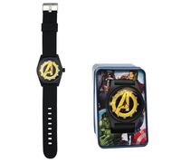 Avengers - Orologio analogico per bambini, con scatola regalo in metallo, cinturino regolabile, per regali di Natale, per ragazzi e ragazze, quadrante rotondo, movimento al quarzo, 4+ anni, Orologio