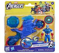 Hasbro Marvel Avengers, Epic World of Action, Shield-Shot Cycle di Captain America, Action Figure e Motocicletta Giocattolo