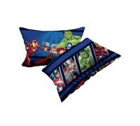 Avengers, Set 2 Federe In Cotone, Coppia Federe Per Cuscino Letto, 2 Pezzi, 100% Cotone, Cm.50x80, Chiusura a Busta