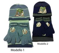 AVENGERS set 3 pezzi cappello+sciarpa+guanti in lana caldi 2 modelli da bambino