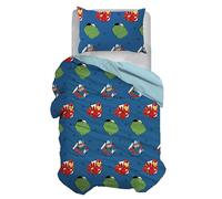 Avengers, Set Copripiumino Singolo Cotone, Blu, Sacco 155x200, Federa 50x80, Marvel, 100% Cotone, Prodotto Ufficiale