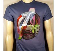 Avengers Shield Super Eroe Misto MARVEL COMICS Costume collo Tondo T Shirt S-3XL
