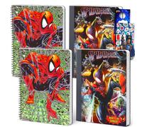 Avengers Spiderman Notebook Set - Spiderman Notebook for Boys Bundle Includes 4 Spiderman Notebooks Plus Stickers, Bookmark, More | Spiderman School Supplies Set