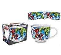 AVENGERS TAZZA LARGA JUMBO MARVEL IN CERAMICA 380 ML SET REGALO