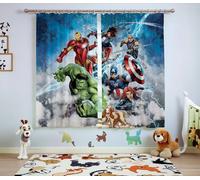 Avengers Tende Camera Ragazzi Marvel 180x160cm Blu Confezione 2 Pezzi