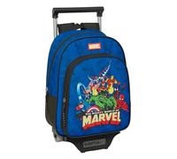 AVENGERS - Zaino per bambini con carrello Safta 705, ideale per bambini di diverse età, comodo e versatile, qualità e resistenza, 27 x 10 x 33 cm