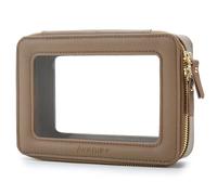 Aveniee Beauty case trasparente da donna, piccola borsa da viaggio per articoli da toeletta con cerniera, organizer portatile per cosmetici per la cura della pelle, organizer per auto, borsa