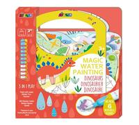 Avenir 6301776 - Gioco da colorare con dinosauro, set creativo 3 in 1 con giochi, adesivi e immagini da colorare, fai da te, per bambini dai 3 anni in su