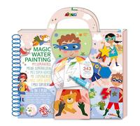 Avenir Magic Water Painting - Dipingi con acqua, motivo: I miei supereroi, colorante riutilizzabile, adesivi, penna ad acqua ricaricabile e molte attività, ideale per bambini dai 3 ai 7 anni, FSC