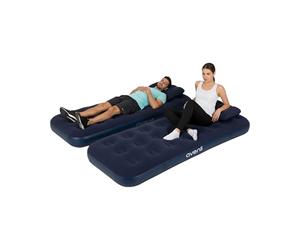 AVENLI Materasso Letto gonfiabile set da campeggio con 2 cuscini matrimoniale 2x 191x73x22cm materassi gonfiabile per ospiti e da viaggio superficie di sdraio morbida e floccata per campeggio e casa