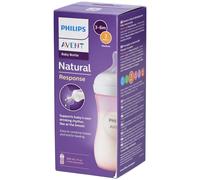 Avent Biberon Natural Response Da 260ml Rosa Tettarella Flusso 3 Avent