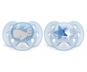 Avent Ciucciotti Ultra Soft 6-18 mesi Balena & Stelle x2 - Accessorio per bambini