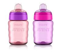 AVENT Philips My Easy SCF553/23 - Tazza con beccuccio morbido e design antigoccia, 255 ml, colore: Rosa/Viola (confezione da 2)