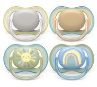 Philips Avent ultra air ciuccio - 4 ciucci leggeri e traspiranti per bambini di età compresa tra 0 e 6 mesi, senza BPA, con custodia da trasporto per sterilizzatore (modello SCF085/65)