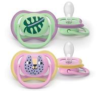 Philips PHILIPS AVENT SUCCHIETTI AIR 6-18M FORI EXTRA LARGE VERDE E ROSA CON DISEGNI 2 PEZZI