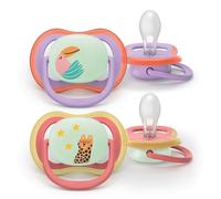 Philips PHILIPS AVENT SUCCHIETTI AIR NOTTE +18M CON ANIMALI LEOPARDO PAPPAGALLO 2 PEZZI