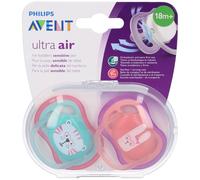 Avent Succhietti Ultra Air 18M+ Femmina Giraffa-Riccio 2 Pezzi 1 St