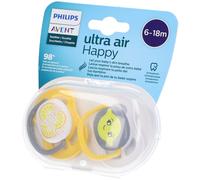 Avent Ultra Air Ciuccio Ortodontico 6-18 Mesi Neutro/Limoni 2 pz Succh