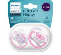 Philips Avent AVENT ULTRA AIR SUCCHIETTO MAM/BUTTERFLY FEMMINA 0-6 MESI 2 PEZZI