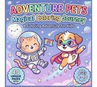 Aventure Pets: Puppies and Kittens Coloring Book For Kids Ages 4-10