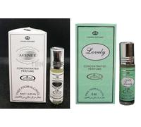 Avenue&Lovely, olio profumato concentrato, confezione da 2, lunga durata, senza alcol, per uomini e donne, 6 ml per roll-on