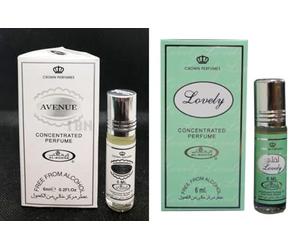 Avenue&Lovely, olio profumato concentrato, confezione da 2, lunga durata, senza alcol, per uomini e donne, 6 ml per roll-on