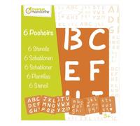 Avenue Mandarine 42450MD - Kit di 6 stencils 15,4x22,3 cm con istruzioni incluse, Alfabeto