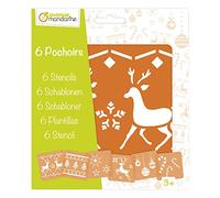 Avenue Mandarine 42647O - Kit di 6 stencils 15,4x22,3 cm con istruzioni incluse, Natale 2