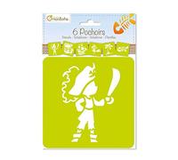 Avenue Mandarine 42837O - Kit di 6 stencils - per disegno a matita,pennarello, pittura, - stencils Traslucidi, Pirati