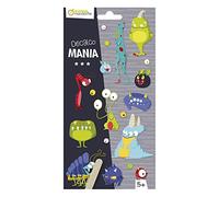 Avenue Mandarine - Sacchetto di decalcomanie per bambini -Mostri - che include 2 fogli di decalcomanie e 1 bastoncino di legno - Decalcomania CC062C